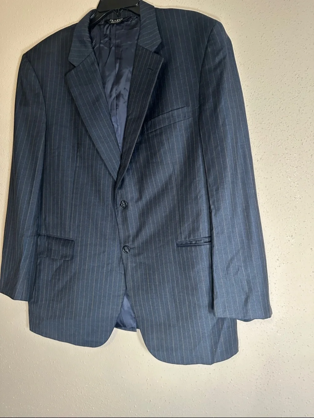 Jos. A. Bank Navy Blue Pinstripe Two-Button Suit Jacket Mens size 44 R